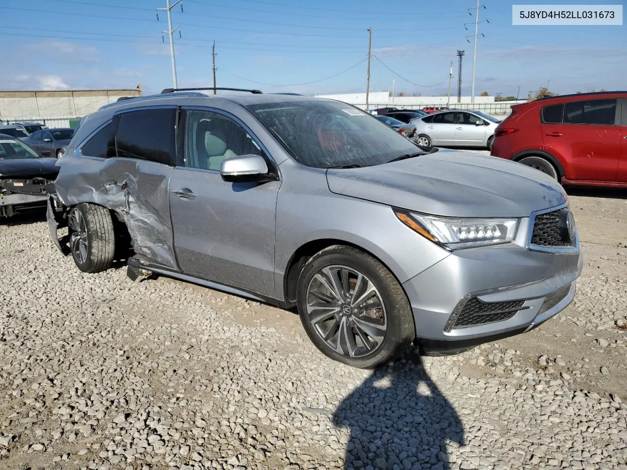 2020 Acura Mdx Technology VIN: 5J8YD4H52LL031673 Lot: 78805084