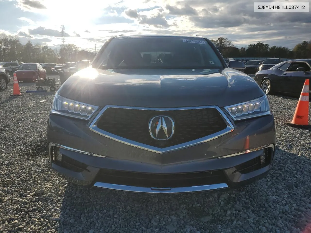 2020 Acura Mdx Advance VIN: 5J8YD4H81LL037412 Lot: 80635984