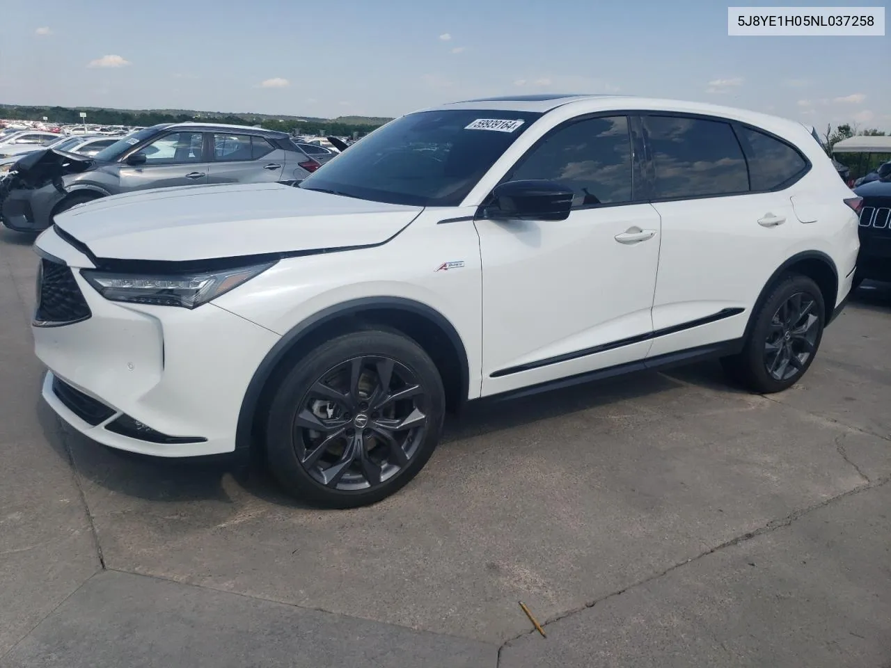 2022 Acura Mdx A-Spec VIN: 5J8YE1H05NL037258 Lot: 59939164