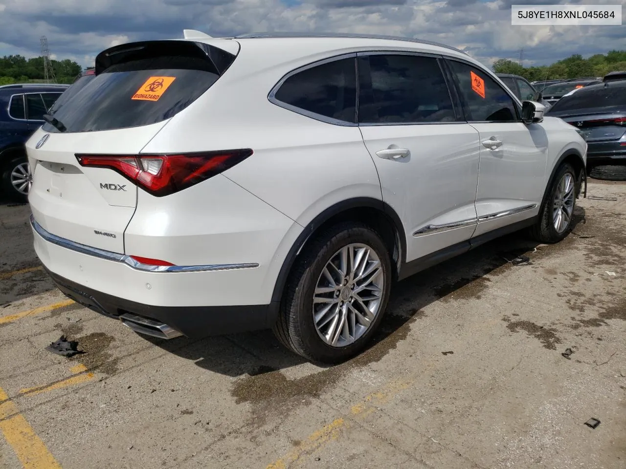 2022 Acura Mdx Advance VIN: 5J8YE1H8XNL045684 Lot: 61879524