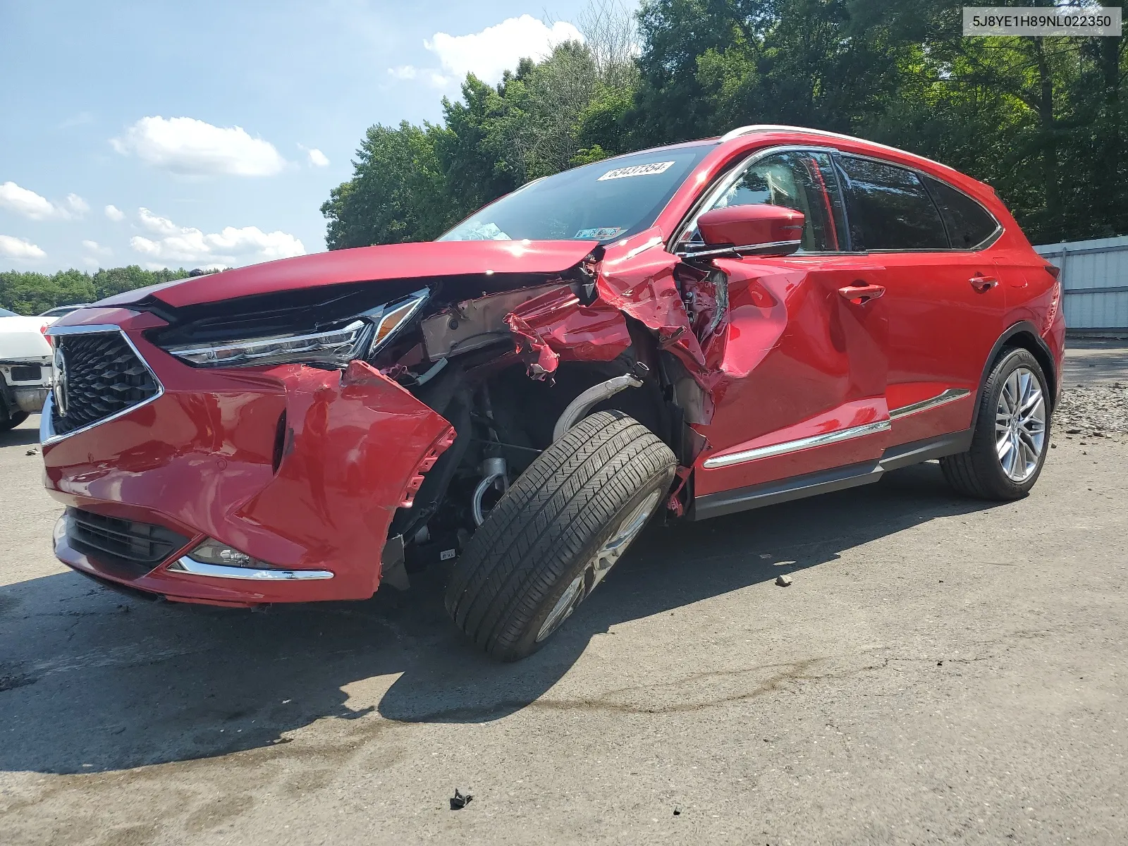 2022 Acura Mdx Advance VIN: 5J8YE1H89NL022350 Lot: 63437354