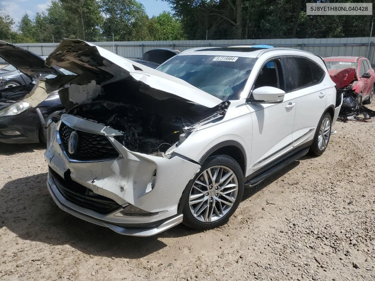 2022 Acura Mdx Advance VIN: 5J8YE1H80NL040428 Lot: 67319564