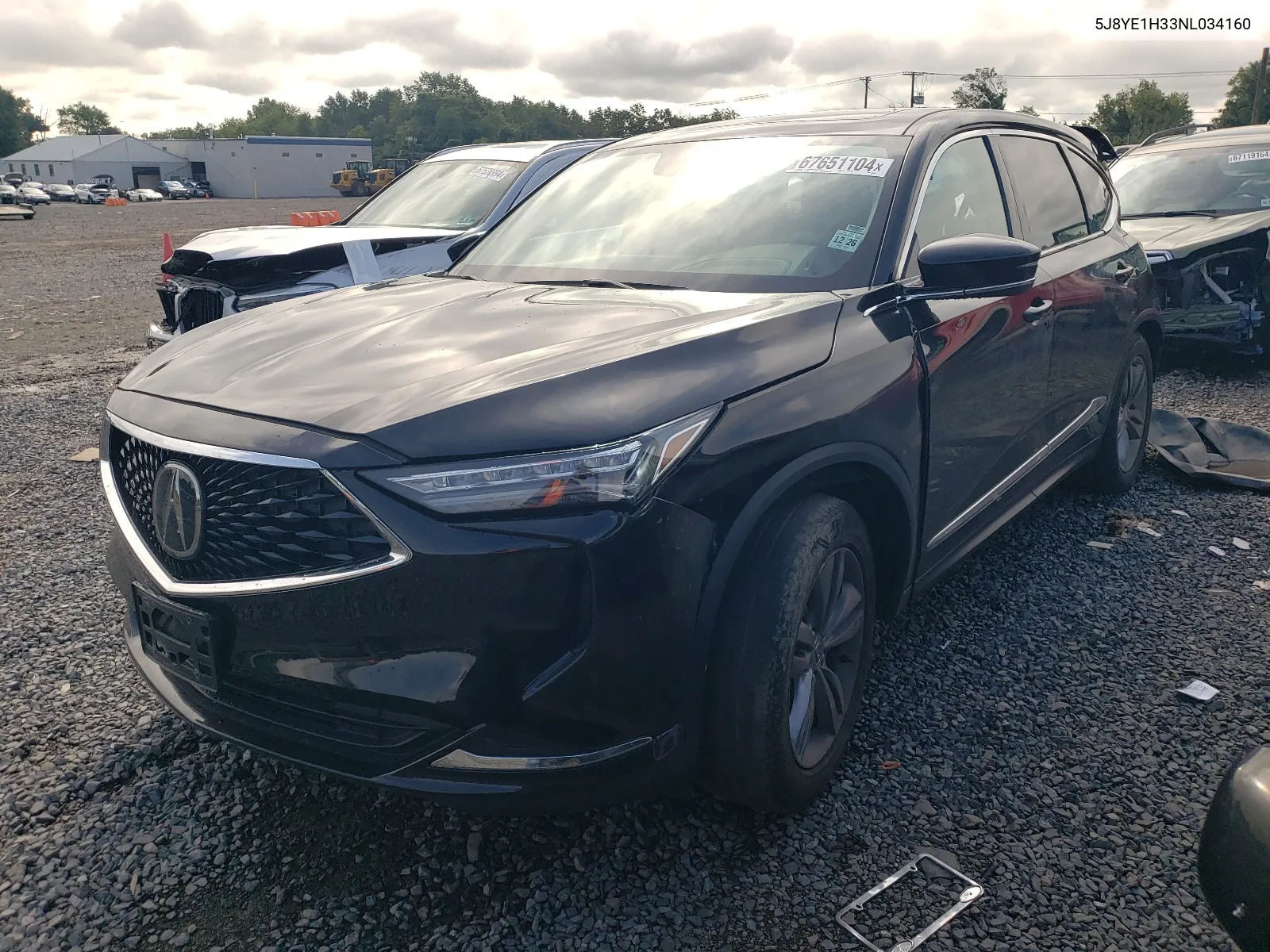 2022 Acura Mdx VIN: 5J8YE1H33NL034160 Lot: 67651104