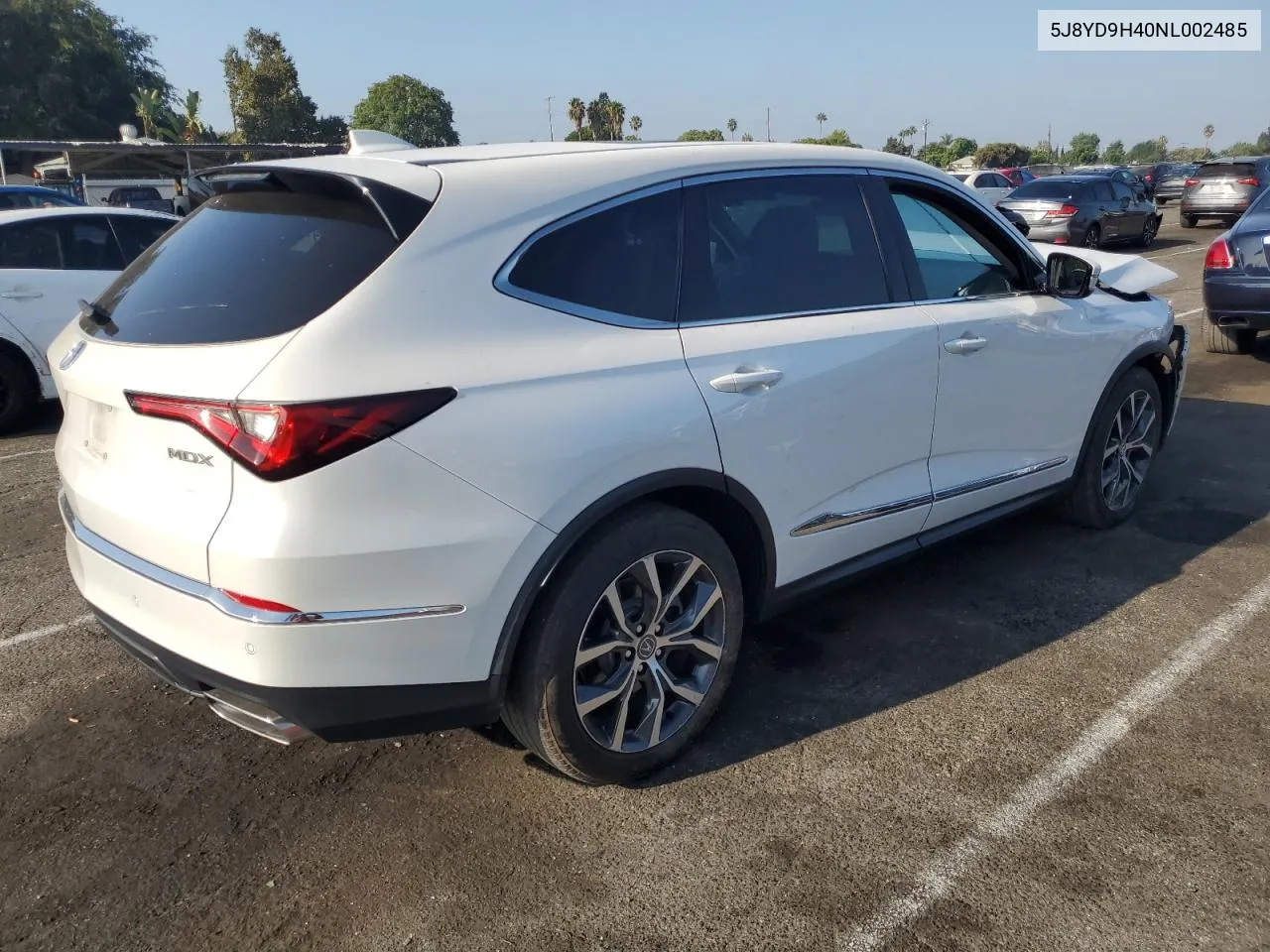 2022 Acura Mdx Technology VIN: 5J8YD9H40NL002485 Lot: 69712424