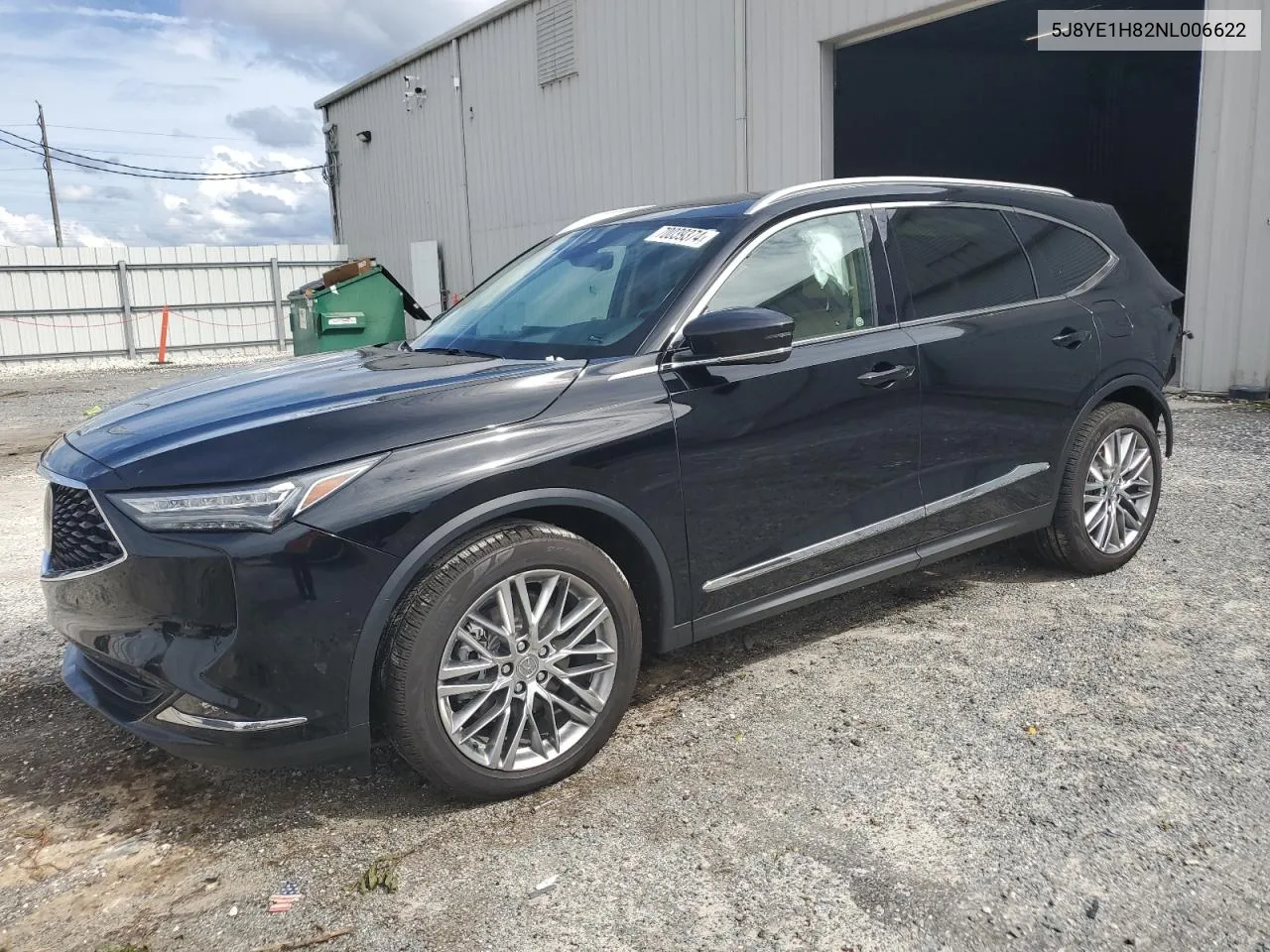 2022 Acura Mdx Advance VIN: 5J8YE1H82NL006622 Lot: 70039374