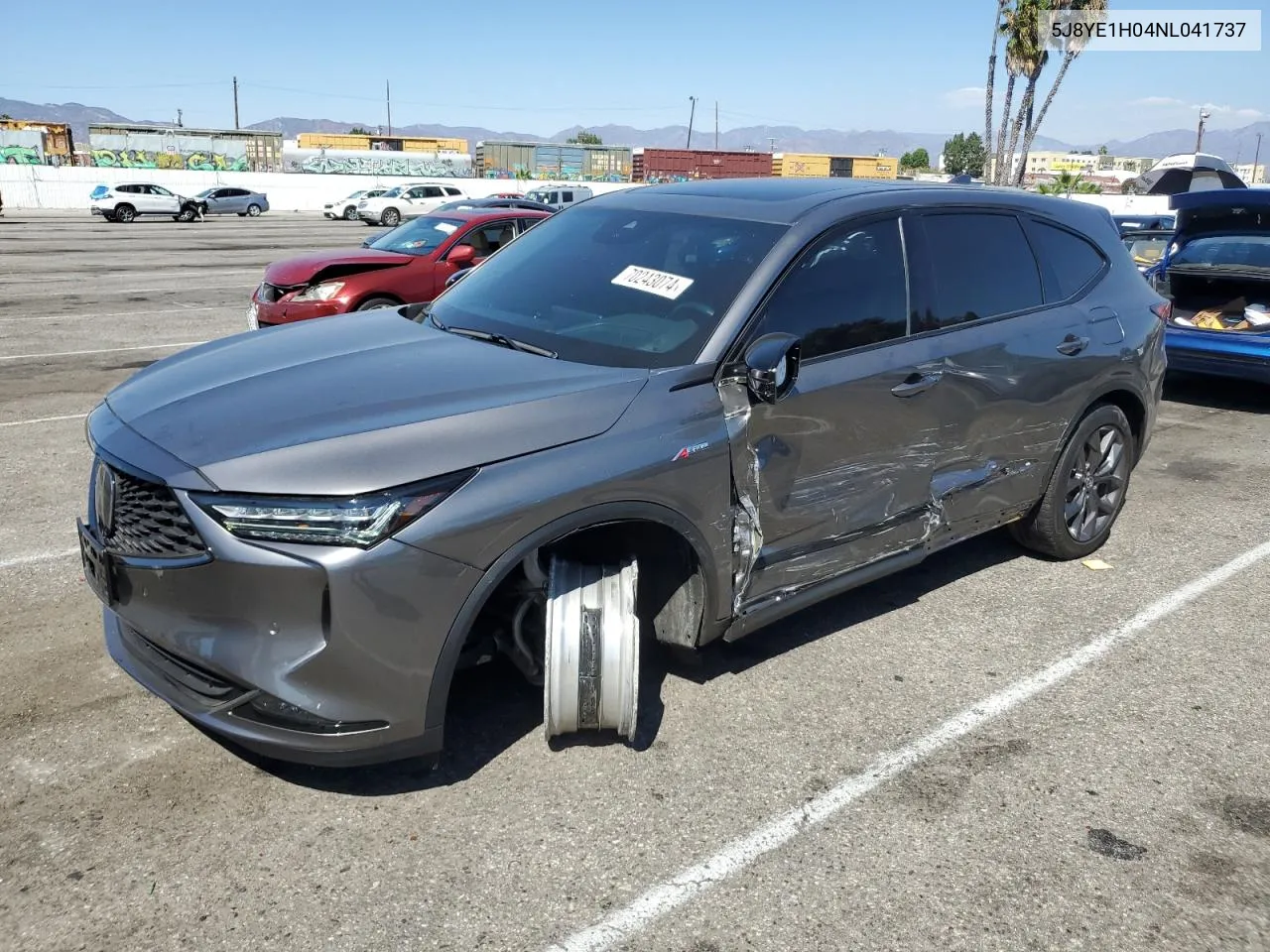 2022 Acura Mdx A-Spec VIN: 5J8YE1H04NL041737 Lot: 70243074