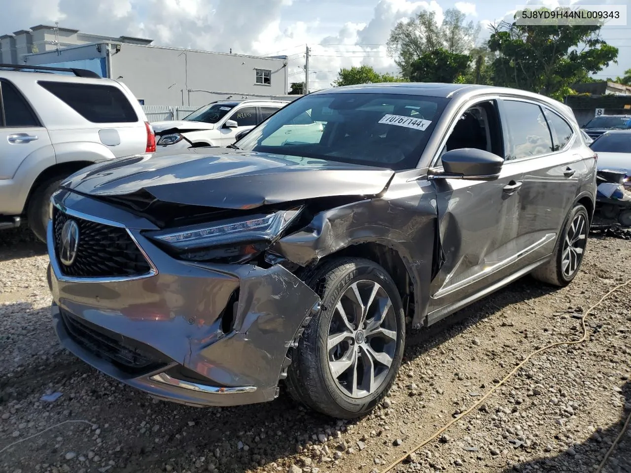 2022 Acura Mdx Technology VIN: 5J8YD9H44NL009343 Lot: 70767144