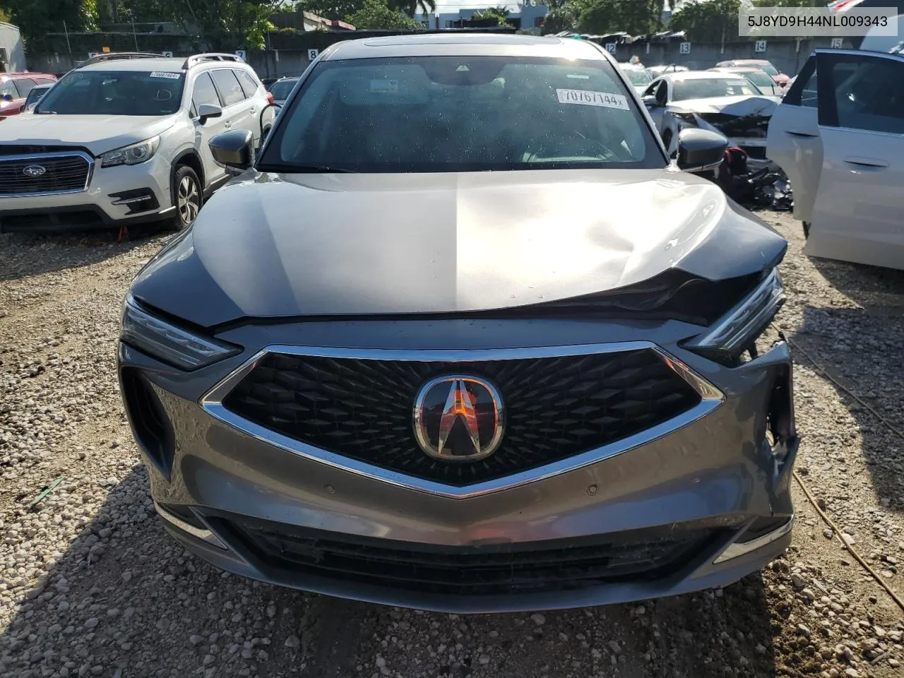 2022 Acura Mdx Technology VIN: 5J8YD9H44NL009343 Lot: 70767144