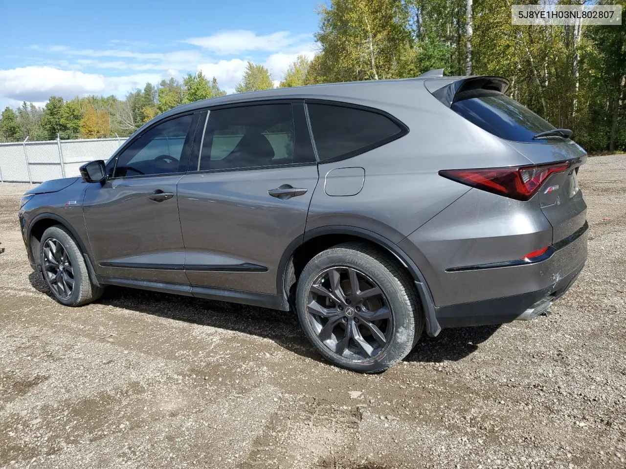 2022 Acura Mdx A-Spec VIN: 5J8YE1H03NL802807 Lot: 74340224