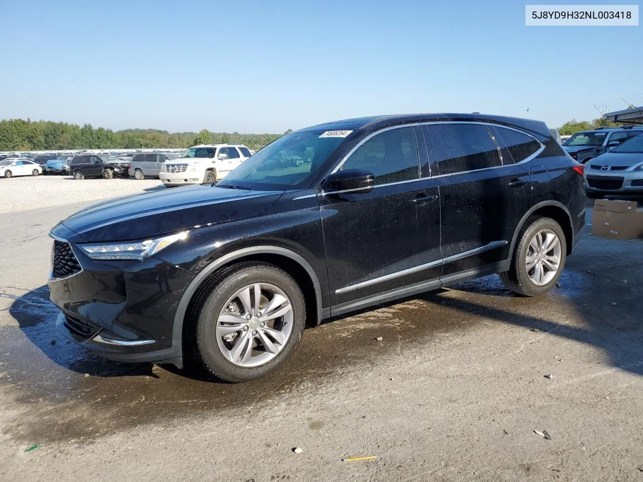 2022 Acura Mdx VIN: 5J8YD9H32NL003418 Lot: 74606264