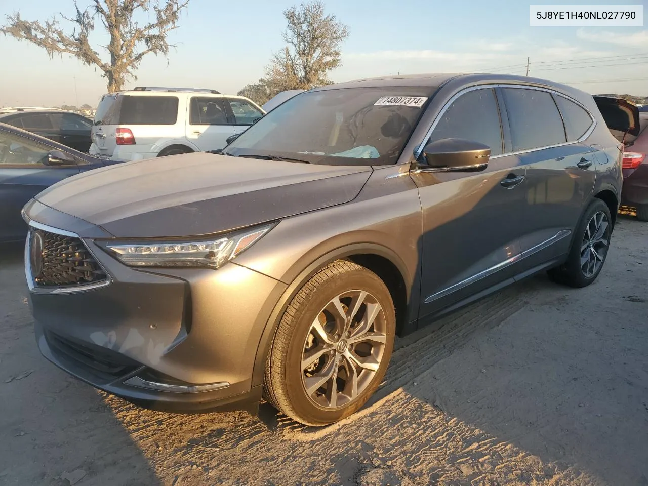 2022 Acura Mdx Technology VIN: 5J8YE1H40NL027790 Lot: 74807374