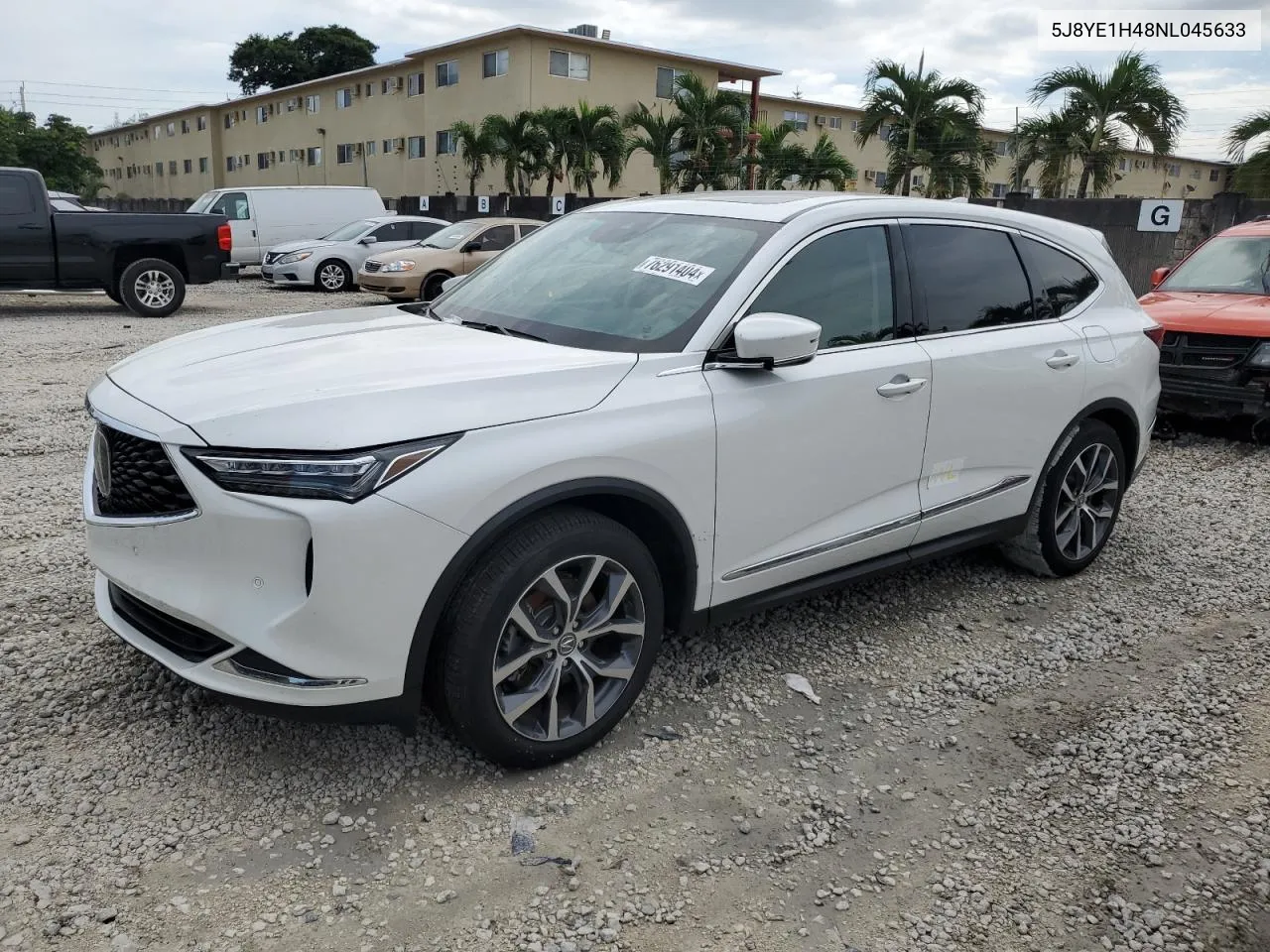 2022 Acura Mdx Technology VIN: 5J8YE1H48NL045633 Lot: 76291404