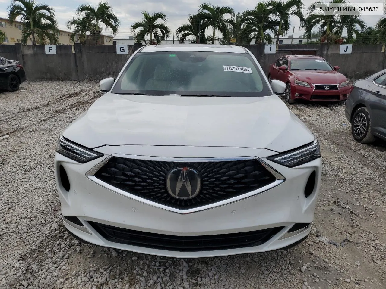 2022 Acura Mdx Technology VIN: 5J8YE1H48NL045633 Lot: 76291404