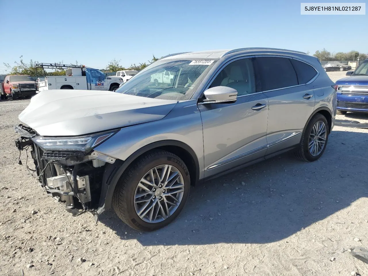 2022 Acura Mdx Advance VIN: 5J8YE1H81NL021287 Lot: 76591204