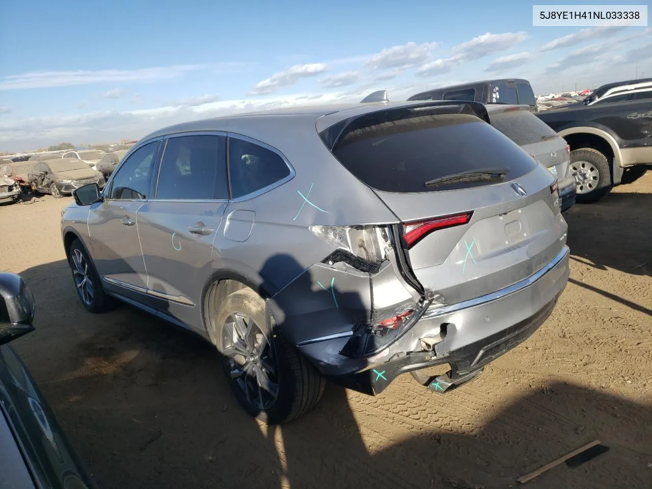 2022 Acura Mdx Technology VIN: 5J8YE1H41NL033338 Lot: 78096154