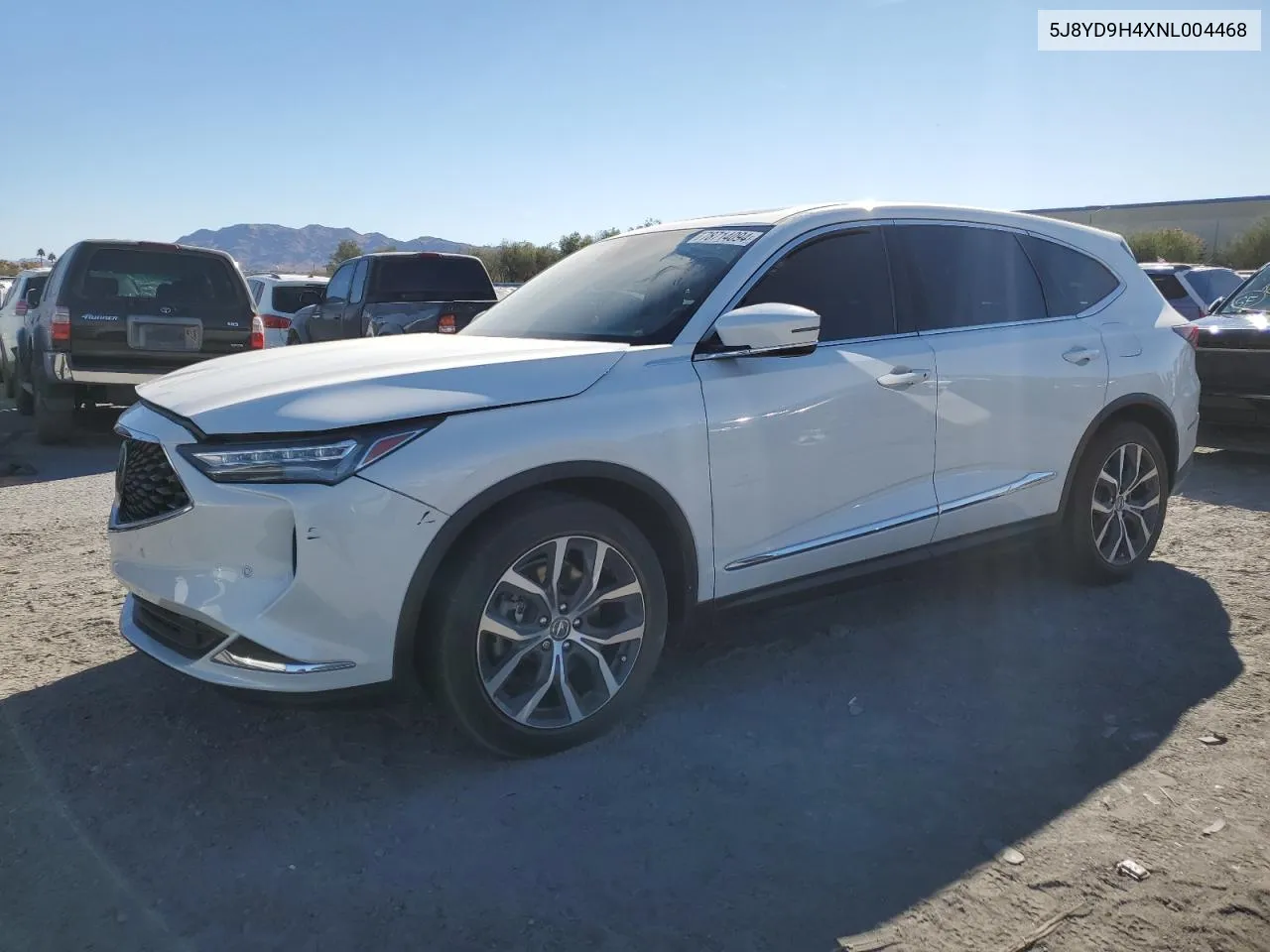 2022 Acura Mdx Technology VIN: 5J8YD9H4XNL004468 Lot: 78714094