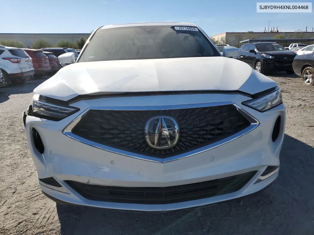 2022 Acura Mdx Technology VIN: 5J8YD9H4XNL004468 Lot: 78714094