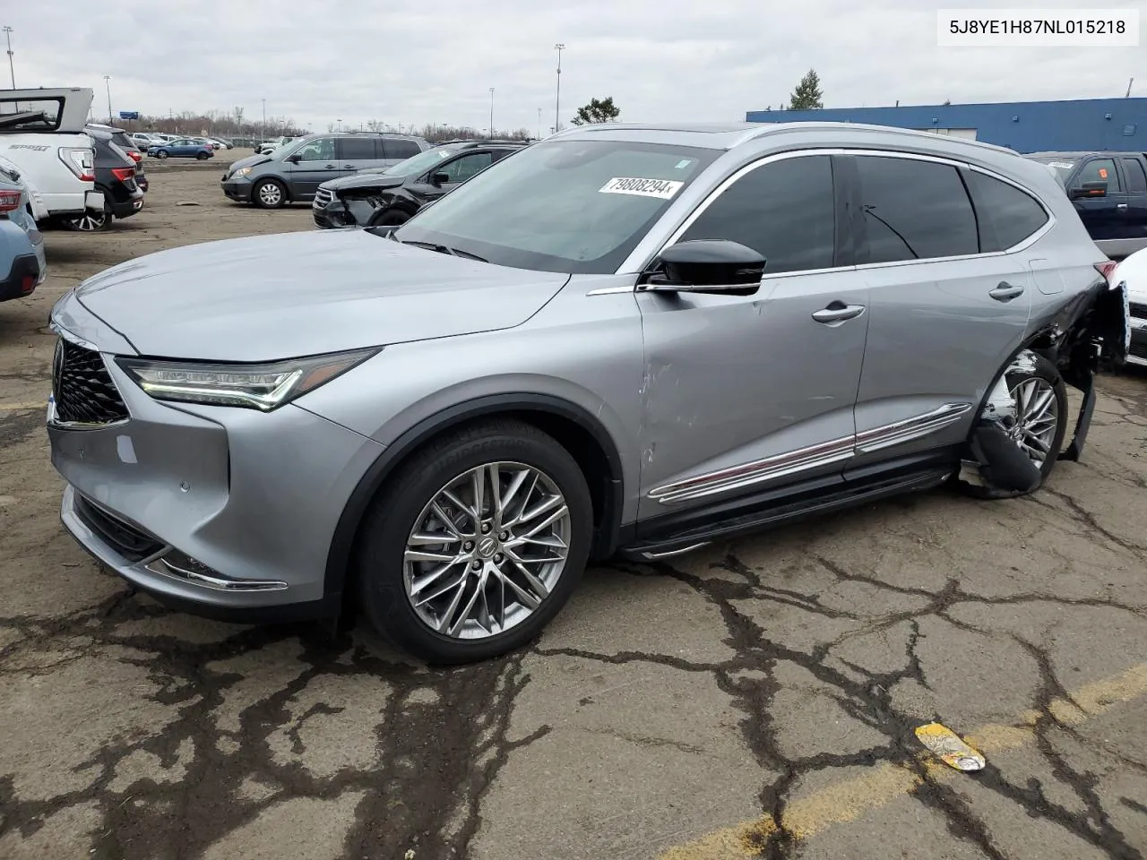 2022 Acura Mdx Advance VIN: 5J8YE1H87NL015218 Lot: 79808294