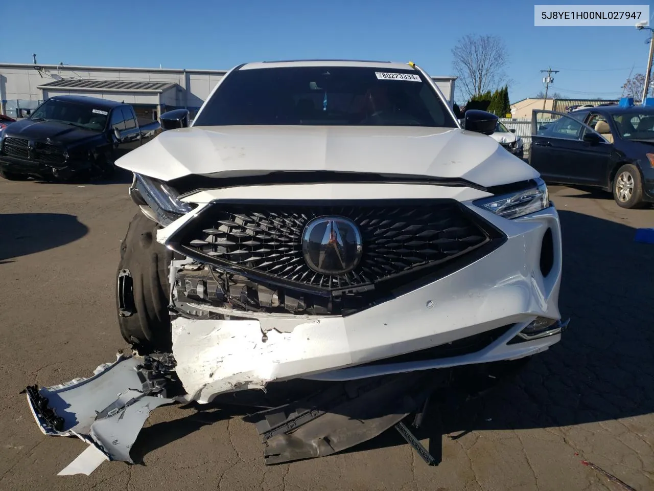 2022 Acura Mdx A-Spec VIN: 5J8YE1H00NL027947 Lot: 80223334