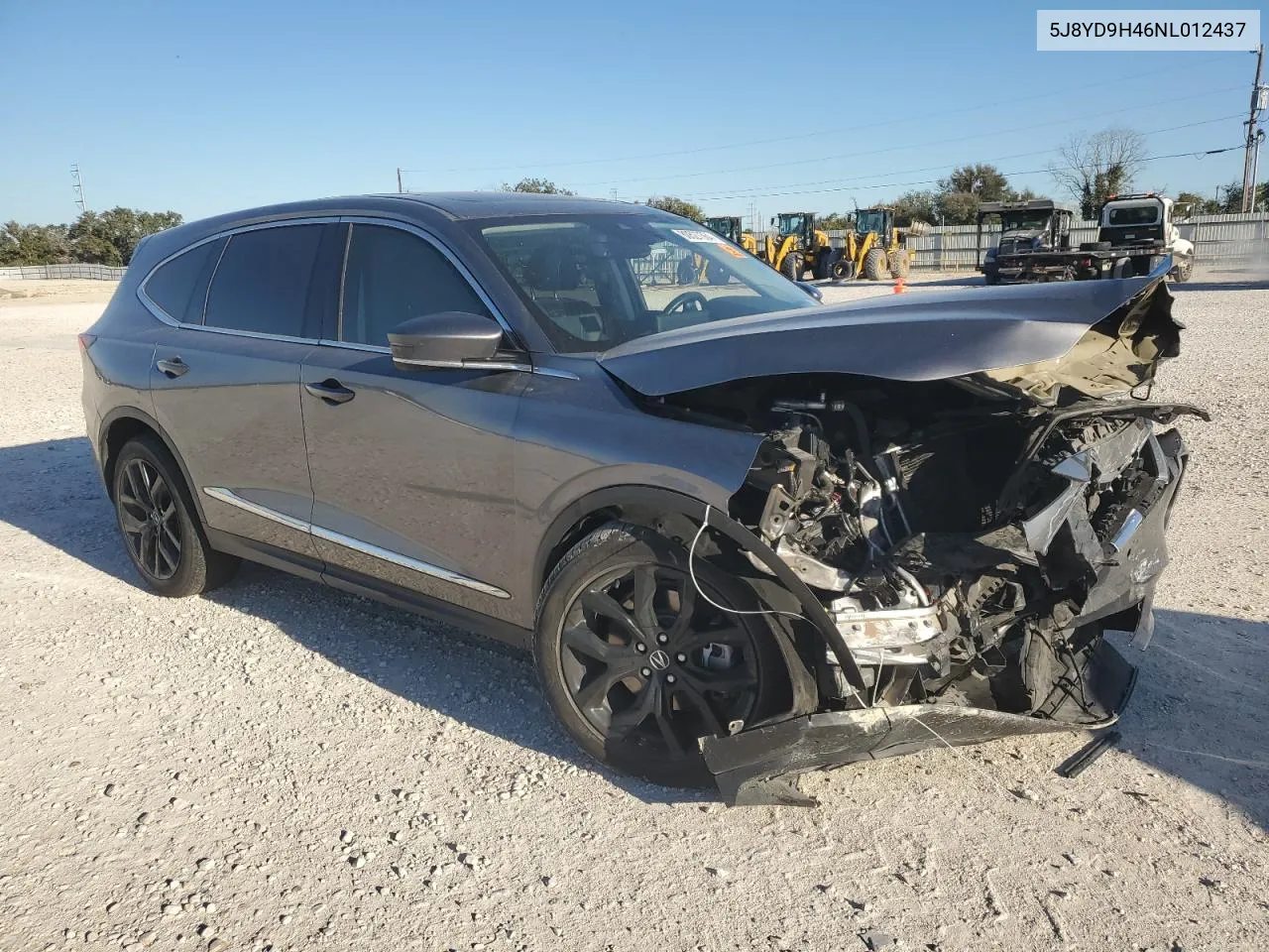 2022 Acura Mdx Technology VIN: 5J8YD9H46NL012437 Lot: 80527364