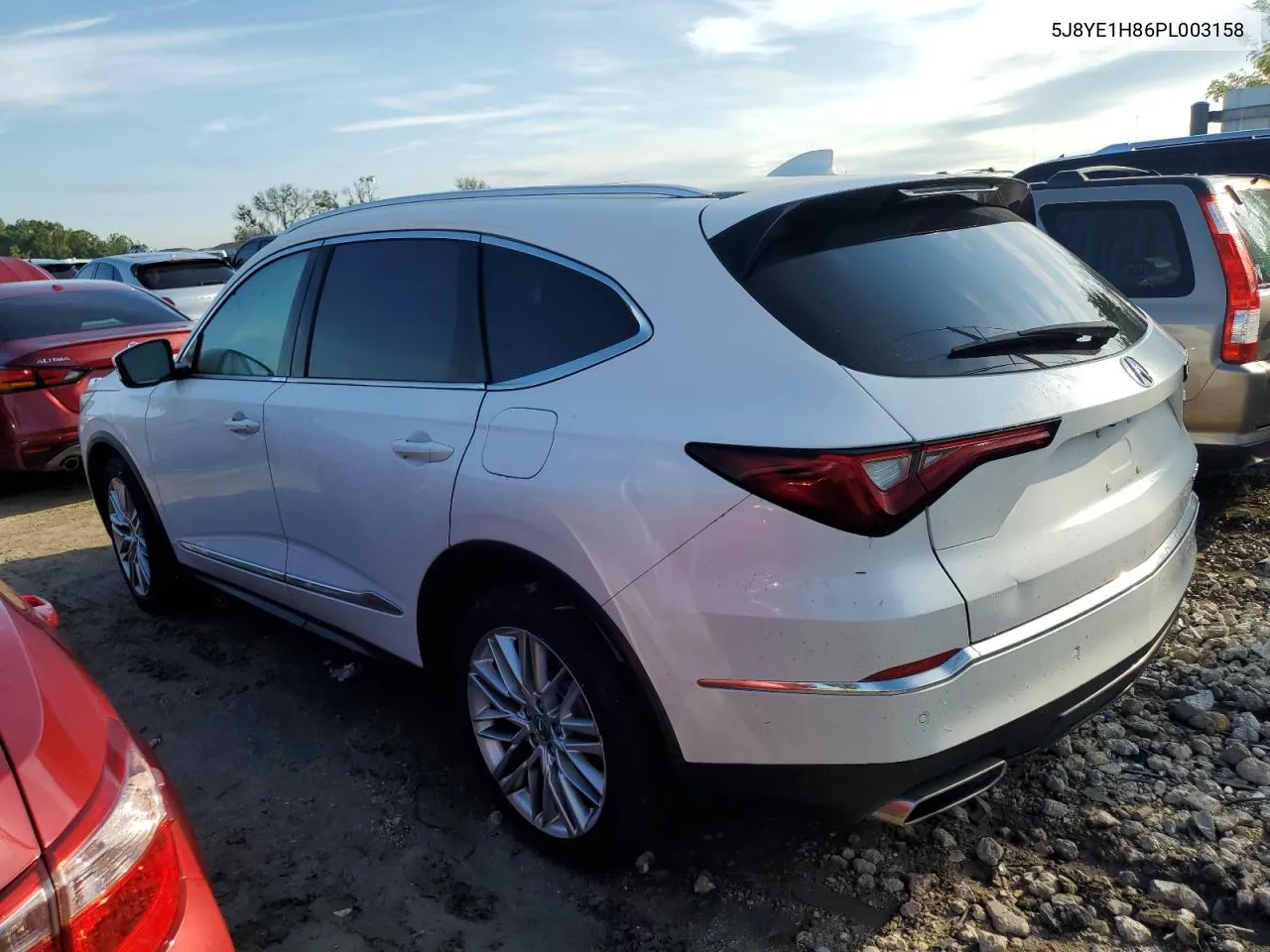 2023 Acura Mdx Advance VIN: 5J8YE1H86PL003158 Lot: 73881814