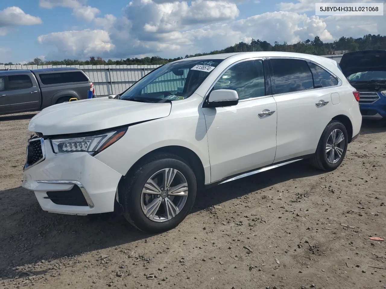 2020 Acura Mdx VIN: 5J8YD4H33LL021068 Lot: 74138574