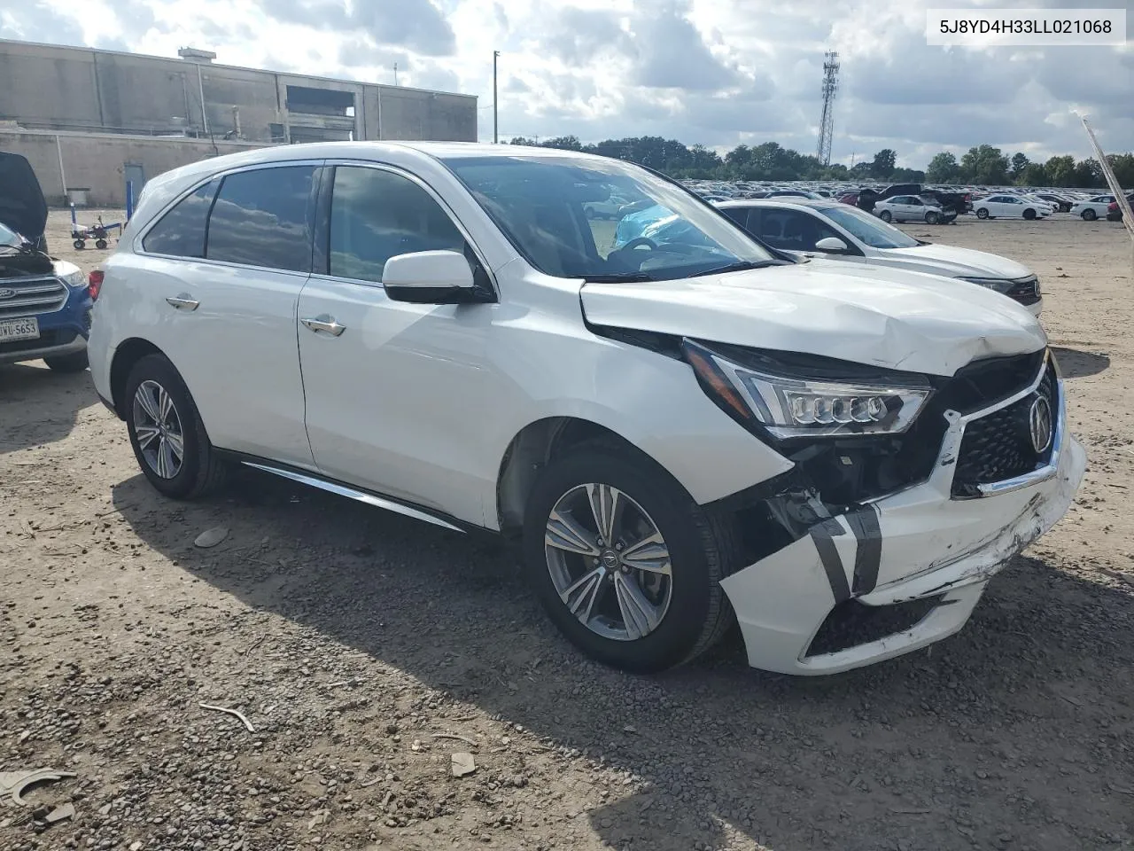 2020 Acura Mdx VIN: 5J8YD4H33LL021068 Lot: 74138574