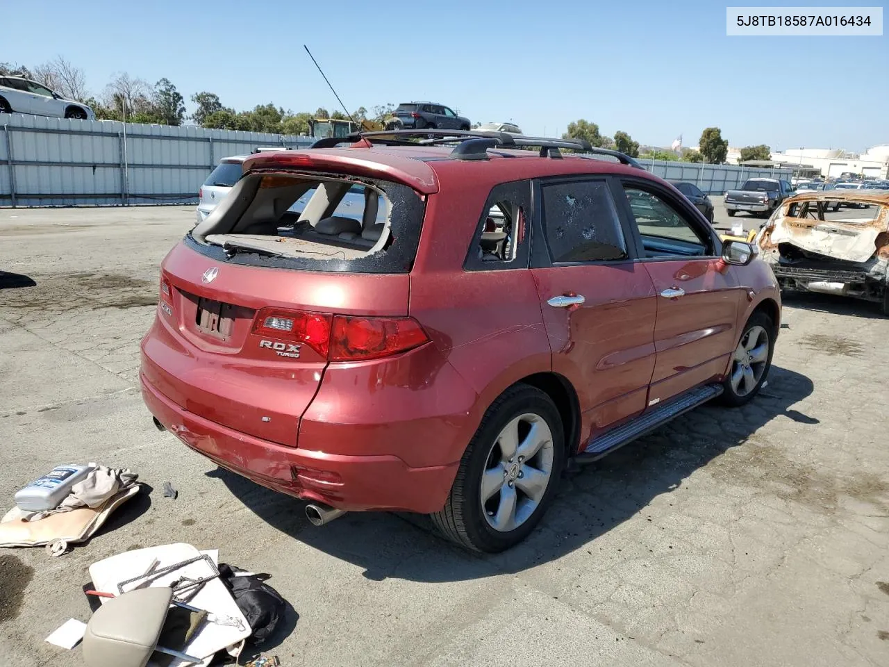 2007 Acura Rdx Technology VIN: 5J8TB18587A016434 Lot: 63695014