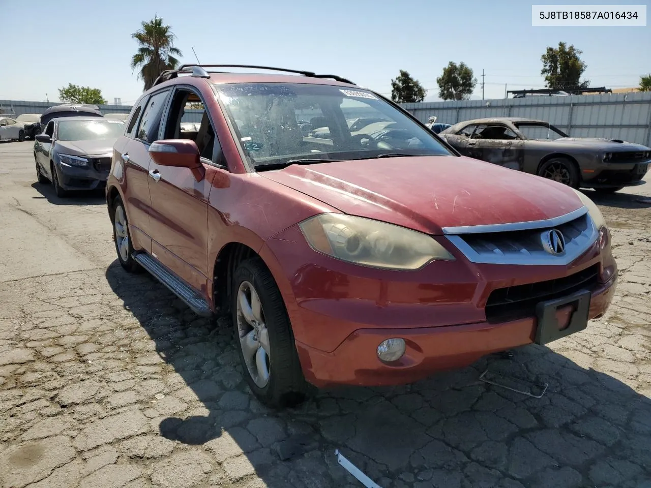 2007 Acura Rdx Technology VIN: 5J8TB18587A016434 Lot: 63695014