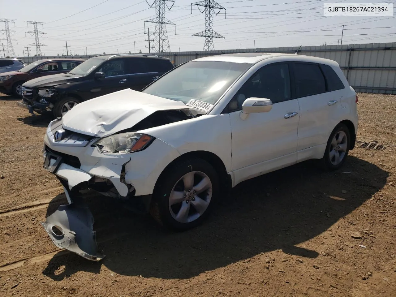 2007 Acura Rdx VIN: 5J8TB18267A021394 Lot: 68738634