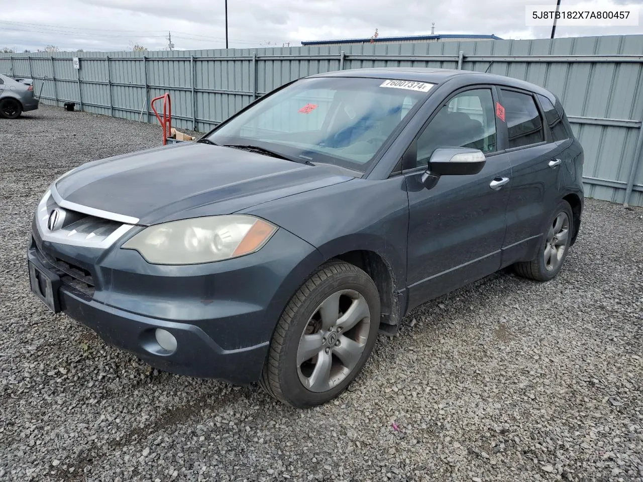 2007 Acura Rdx VIN: 5J8TB182X7A800457 Lot: 76007374