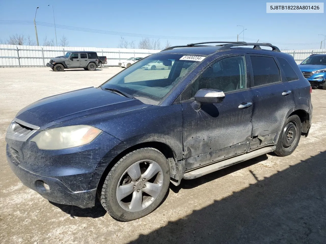 2008 Acura Rdx VIN: 5J8TB18228A801426 Lot: 51600234