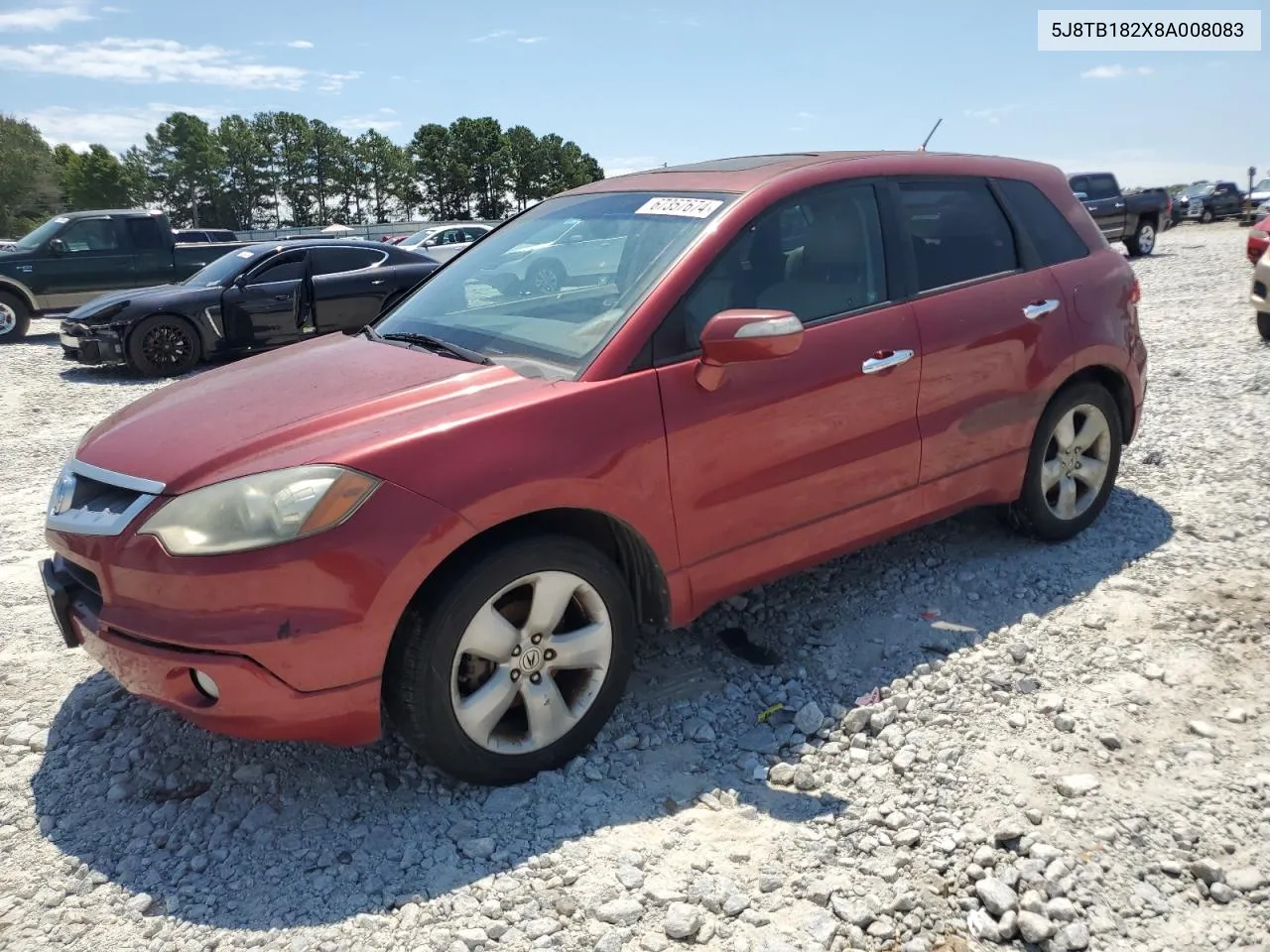 2008 Acura Rdx VIN: 5J8TB182X8A008083 Lot: 67357674