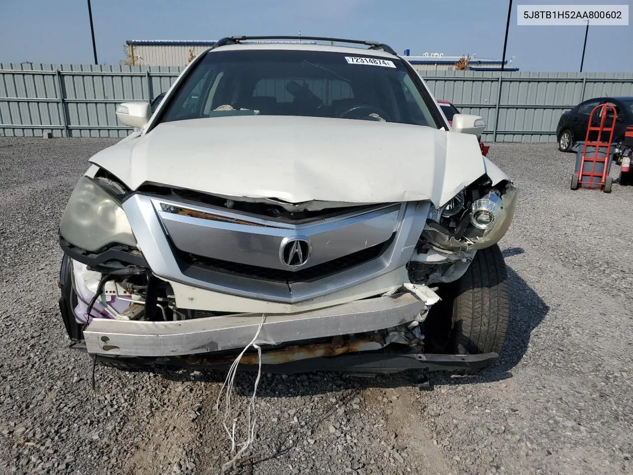 2010 Acura Rdx Technology VIN: 5J8TB1H52AA800602 Lot: 72314874