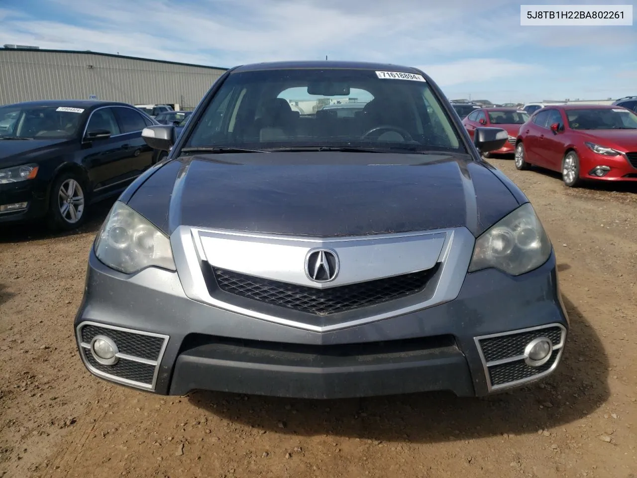 2011 Acura Rdx VIN: 5J8TB1H22BA802261 Lot: 71618894