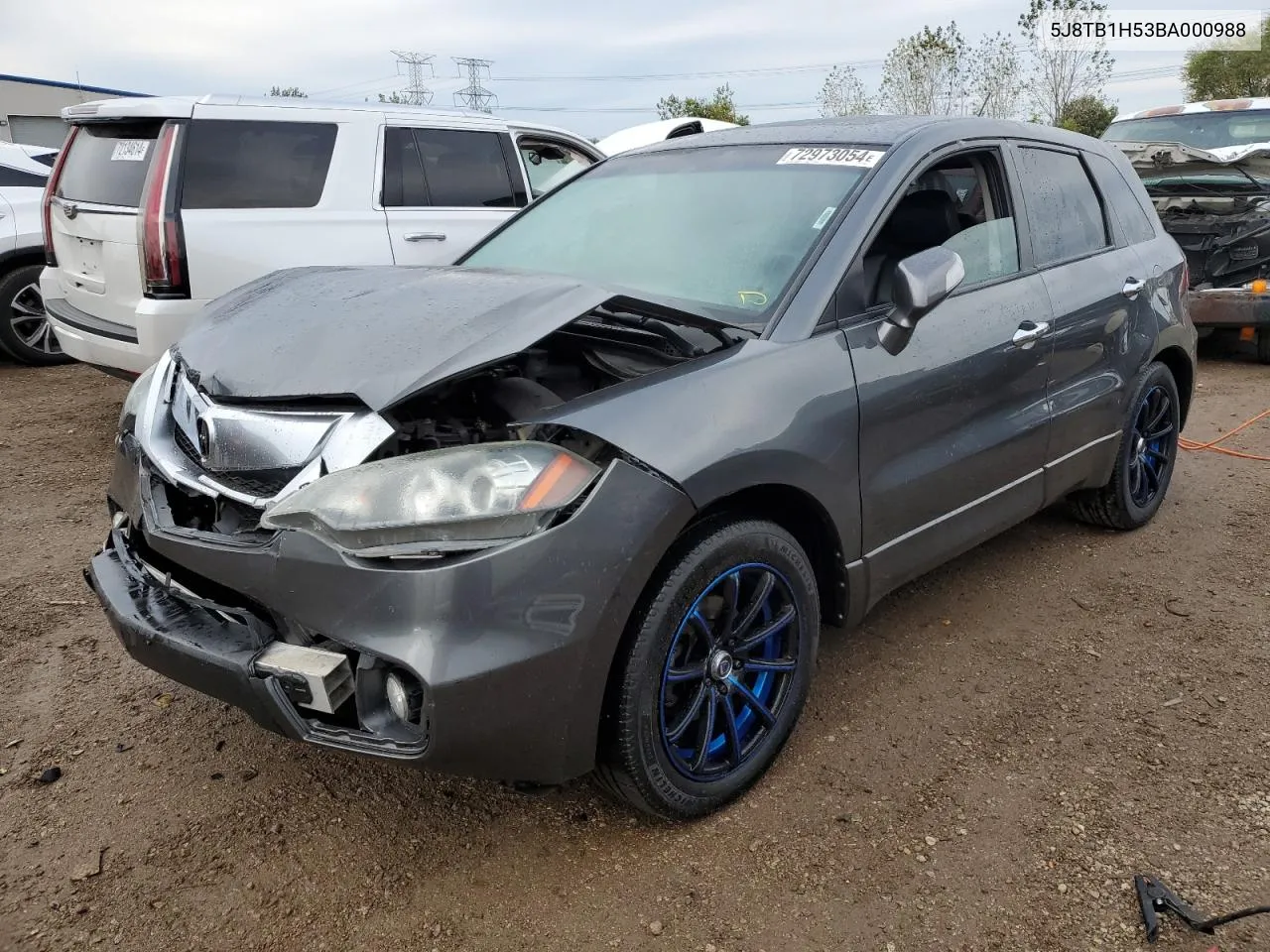 2011 Acura Rdx Technology VIN: 5J8TB1H53BA000988 Lot: 72973054