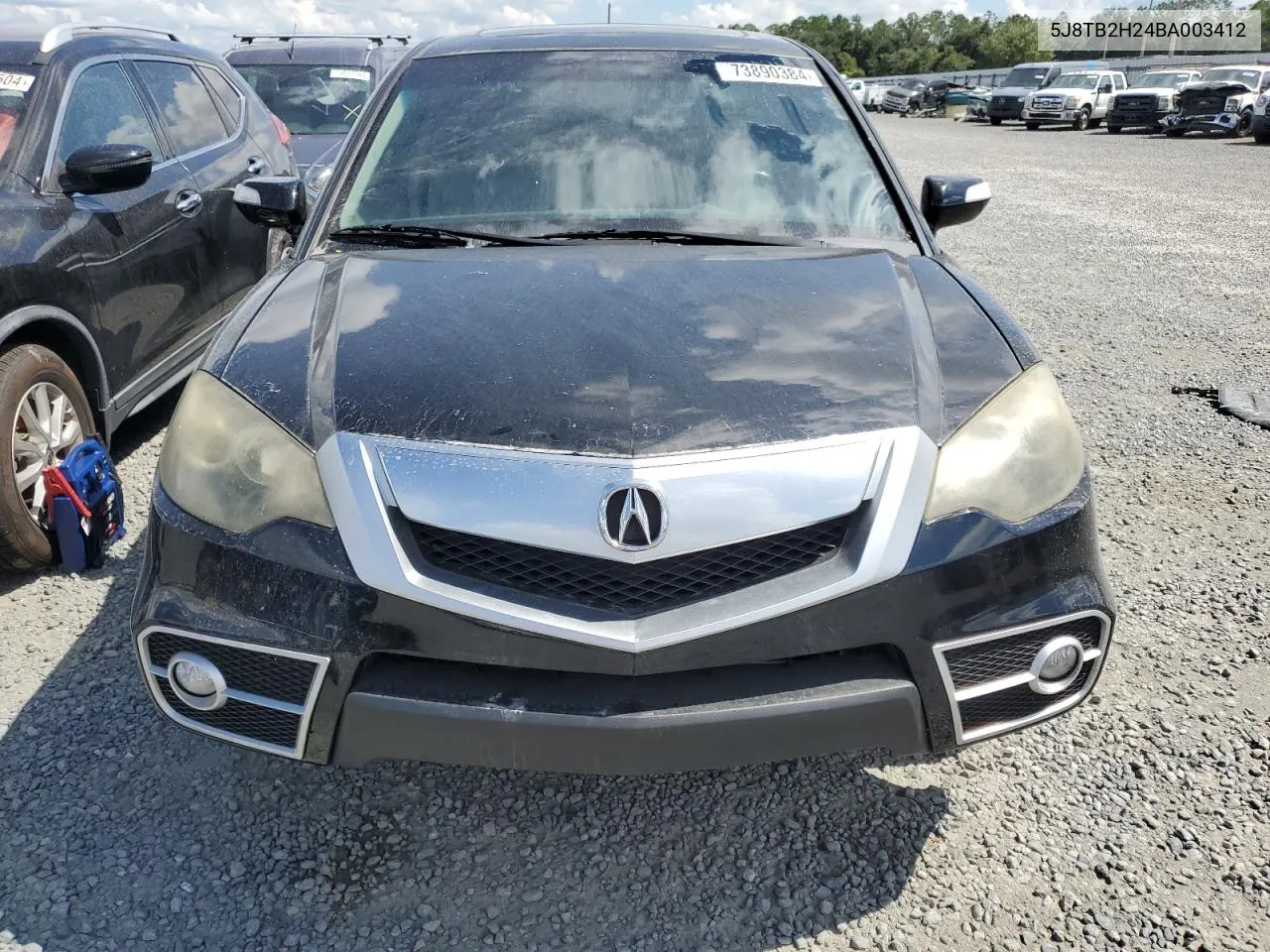 2011 Acura Rdx VIN: 5J8TB2H24BA003412 Lot: 73890384