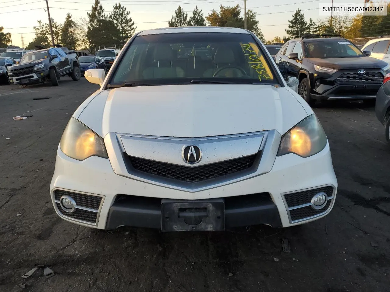 2012 Acura Rdx Technology VIN: 5J8TB1H56CA002347 Lot: 75810174