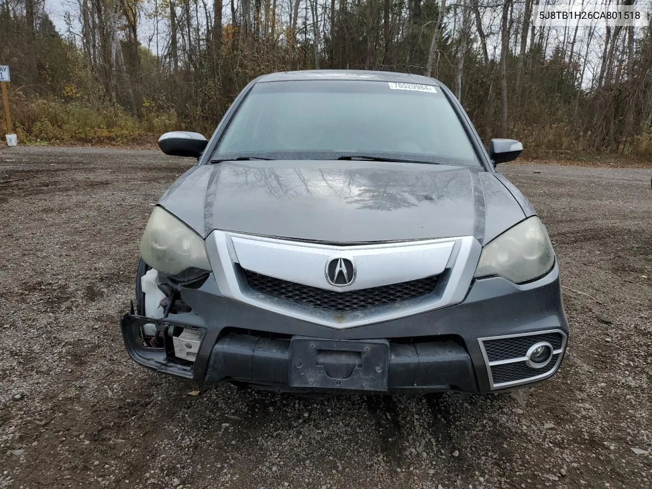 2012 Acura Rdx VIN: 5J8TB1H26CA801518 Lot: 76529984