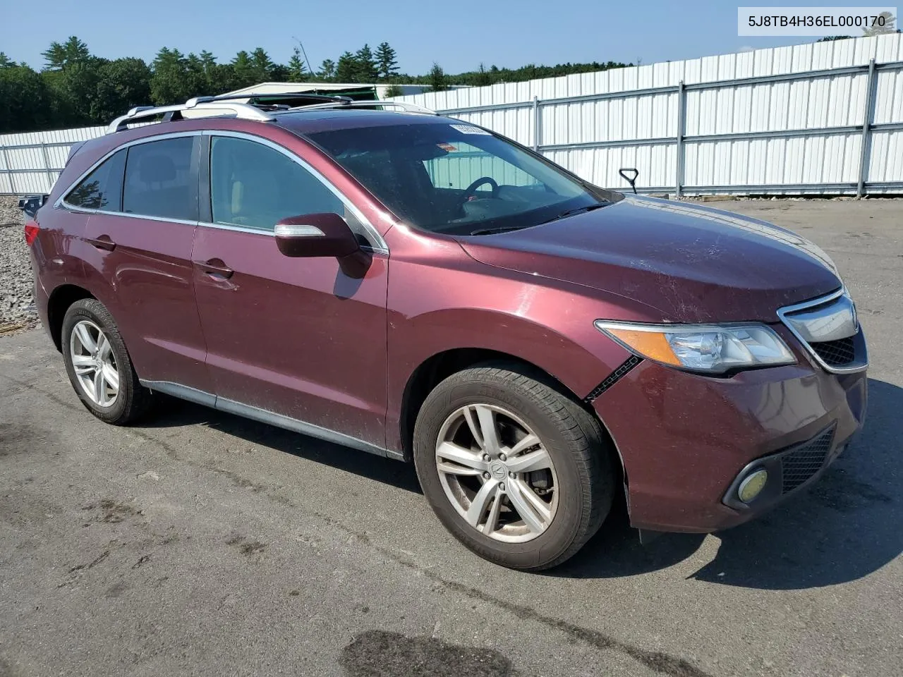 2014 Acura Rdx VIN: 5J8TB4H36EL000170 Lot: 65952204