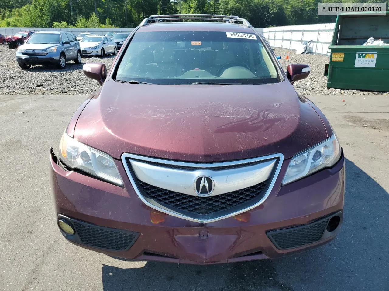 2014 Acura Rdx VIN: 5J8TB4H36EL000170 Lot: 65952204