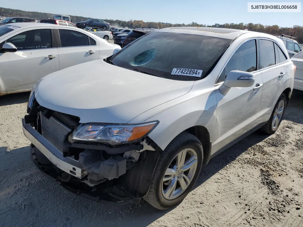 2014 Acura Rdx VIN: 5J8TB3H38EL006658 Lot: 77422894