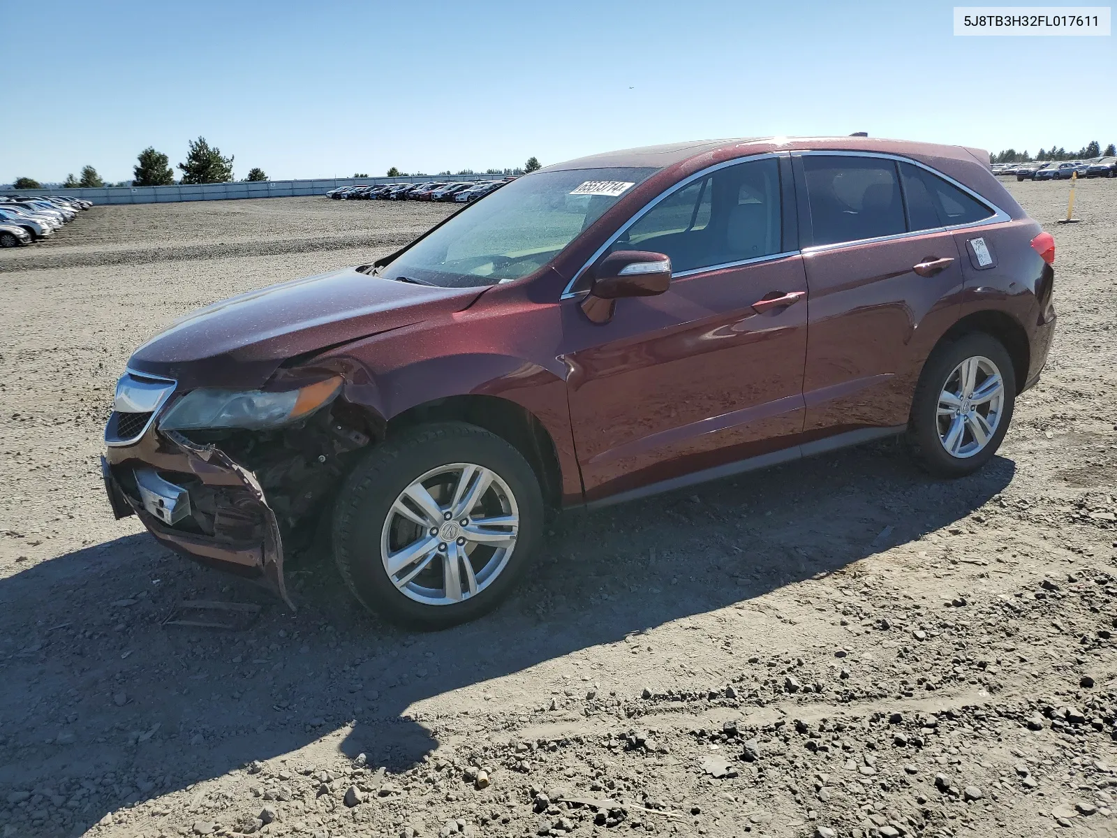 2015 Acura Rdx VIN: 5J8TB3H32FL017611 Lot: 65513714