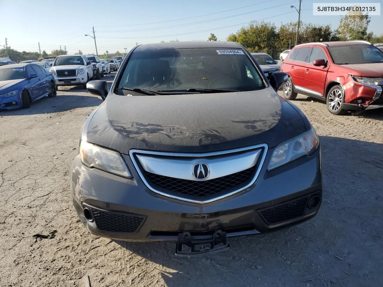 2015 Acura Rdx VIN: 5J8TB3H34FL012135 Lot: 69594964