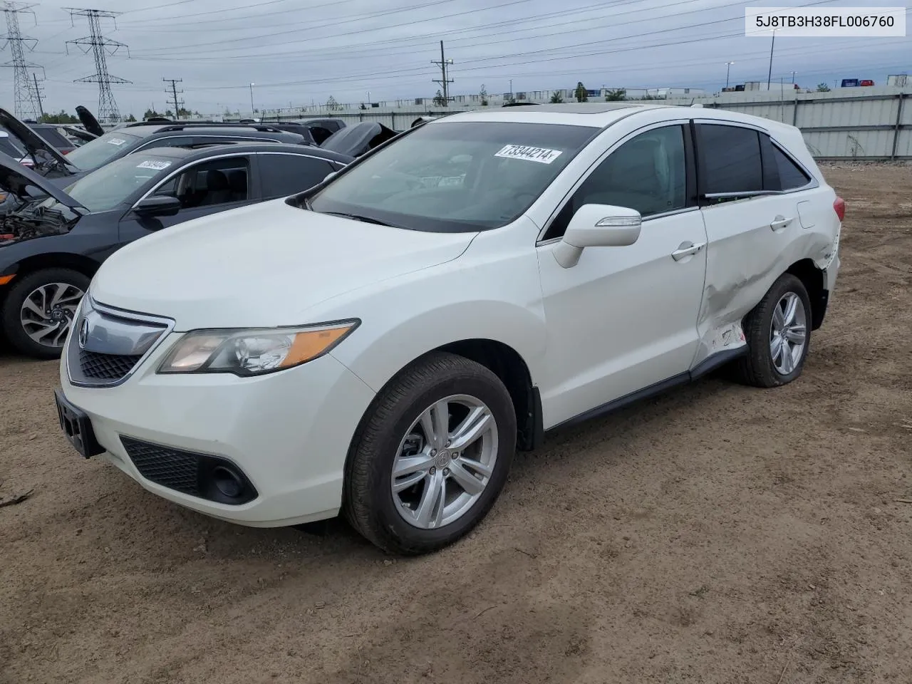 2015 Acura Rdx VIN: 5J8TB3H38FL006760 Lot: 73344214