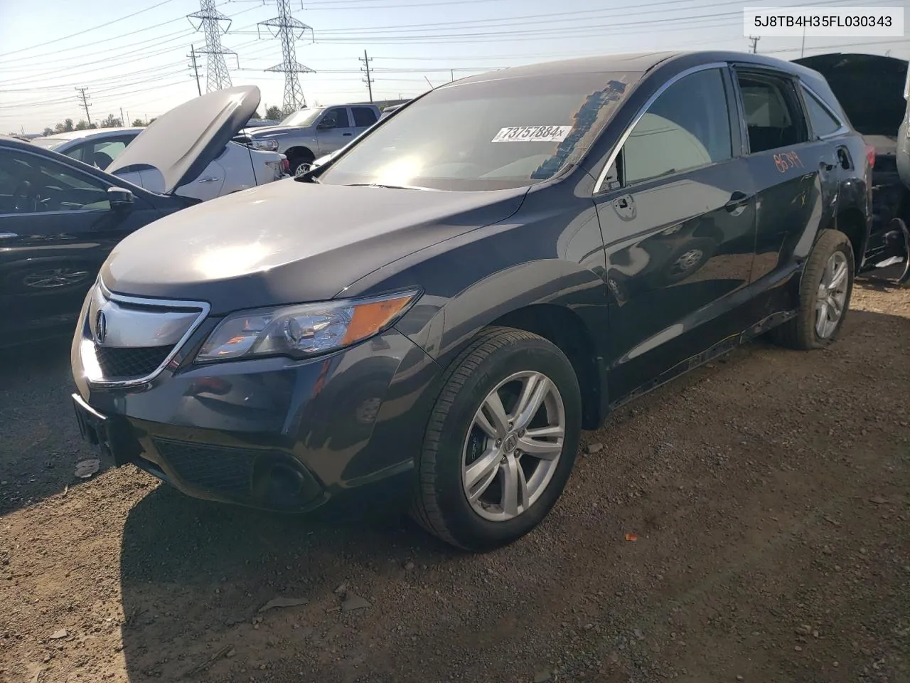 2015 Acura Rdx VIN: 5J8TB4H35FL030343 Lot: 73757884