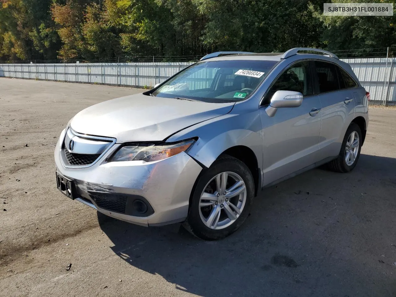 2015 Acura Rdx VIN: 5J8TB3H31FL001884 Lot: 74266934