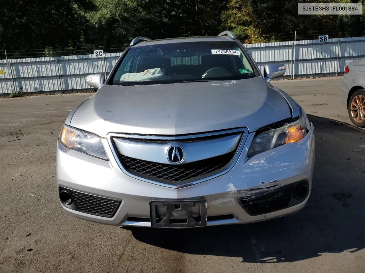 2015 Acura Rdx VIN: 5J8TB3H31FL001884 Lot: 74266934