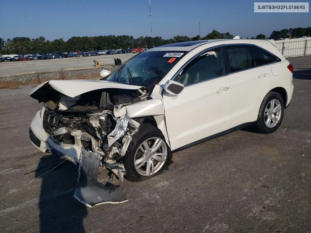 2015 Acura Rdx VIN: 5J8TB3H32FL018693 Lot: 74429004