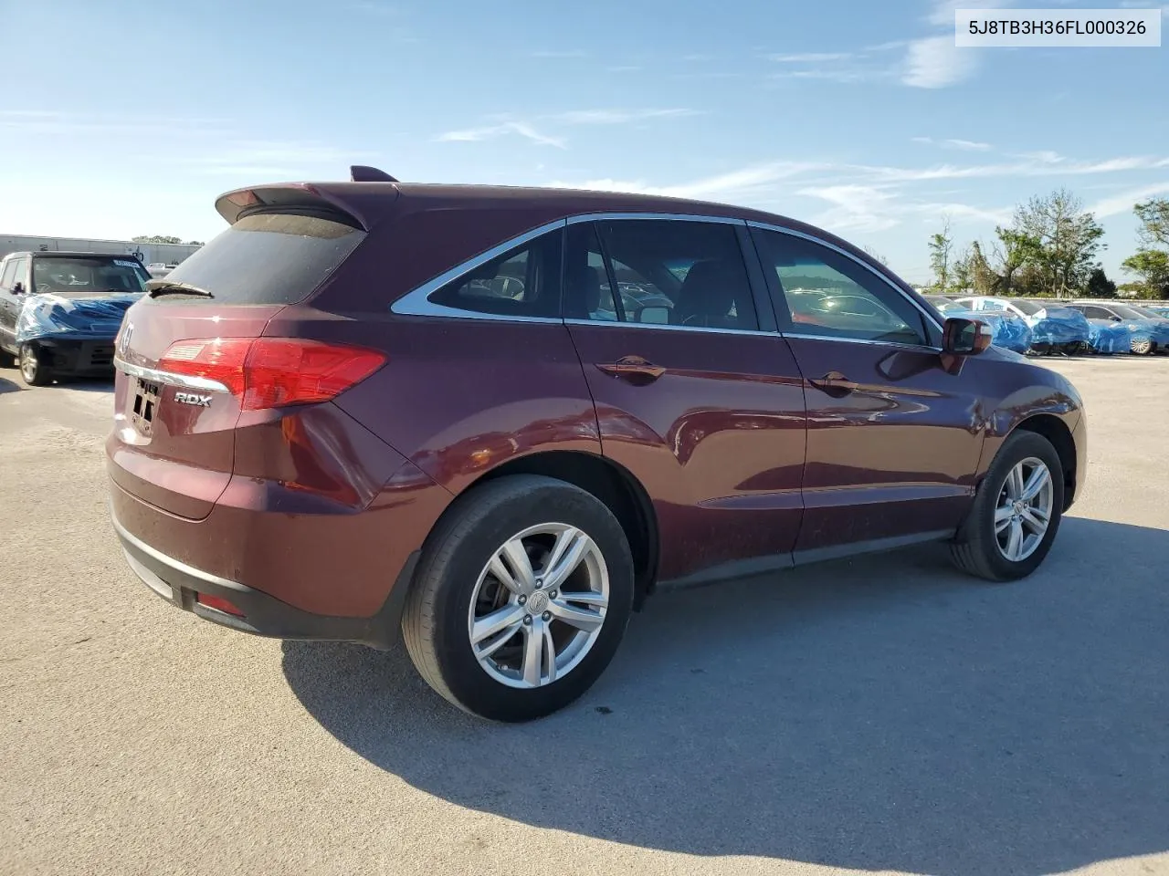 2015 Acura Rdx VIN: 5J8TB3H36FL000326 Lot: 77996944